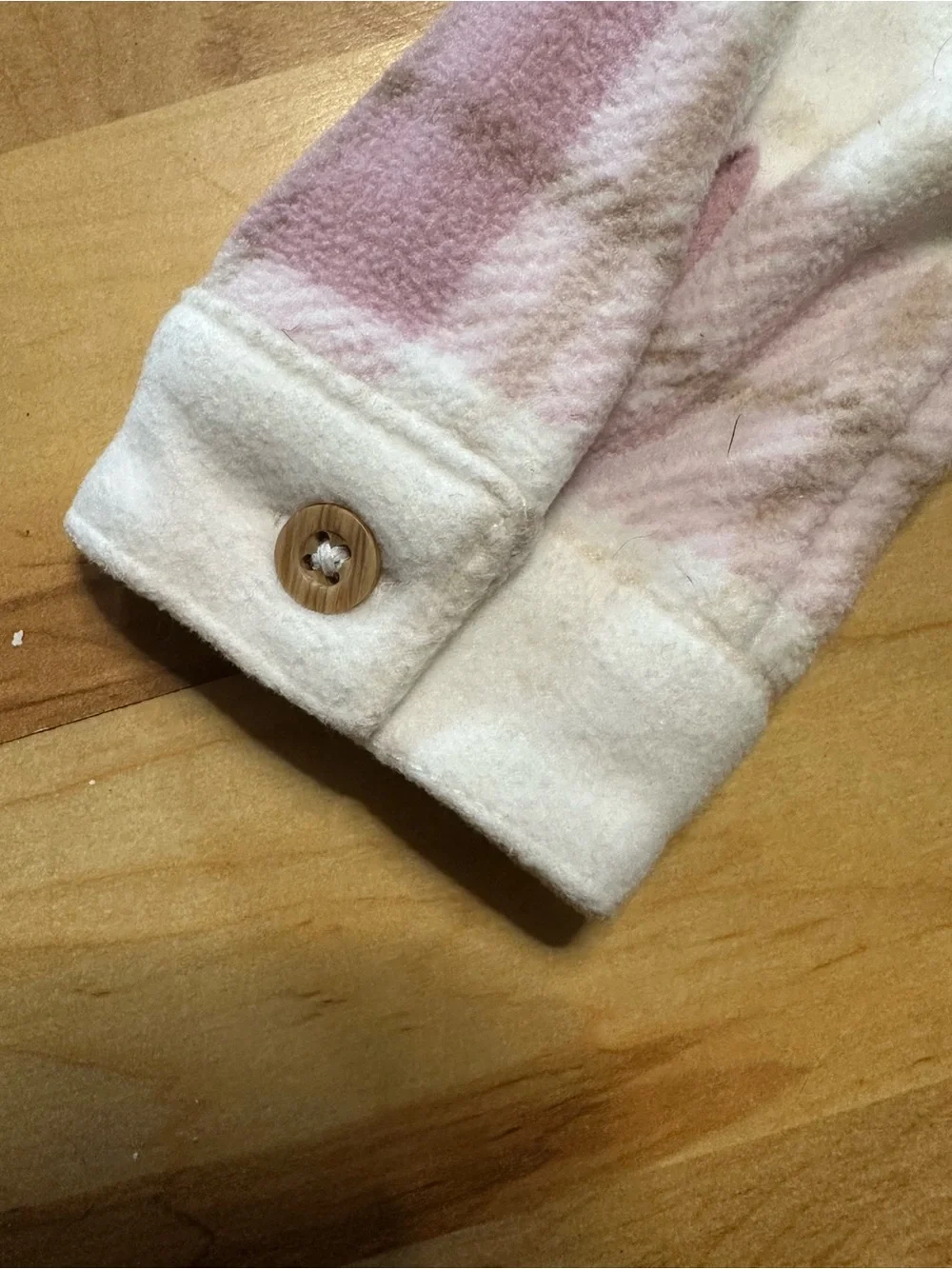 Carter's Pink & Cream Plaid Fleece Button-Up Shirt Jacket